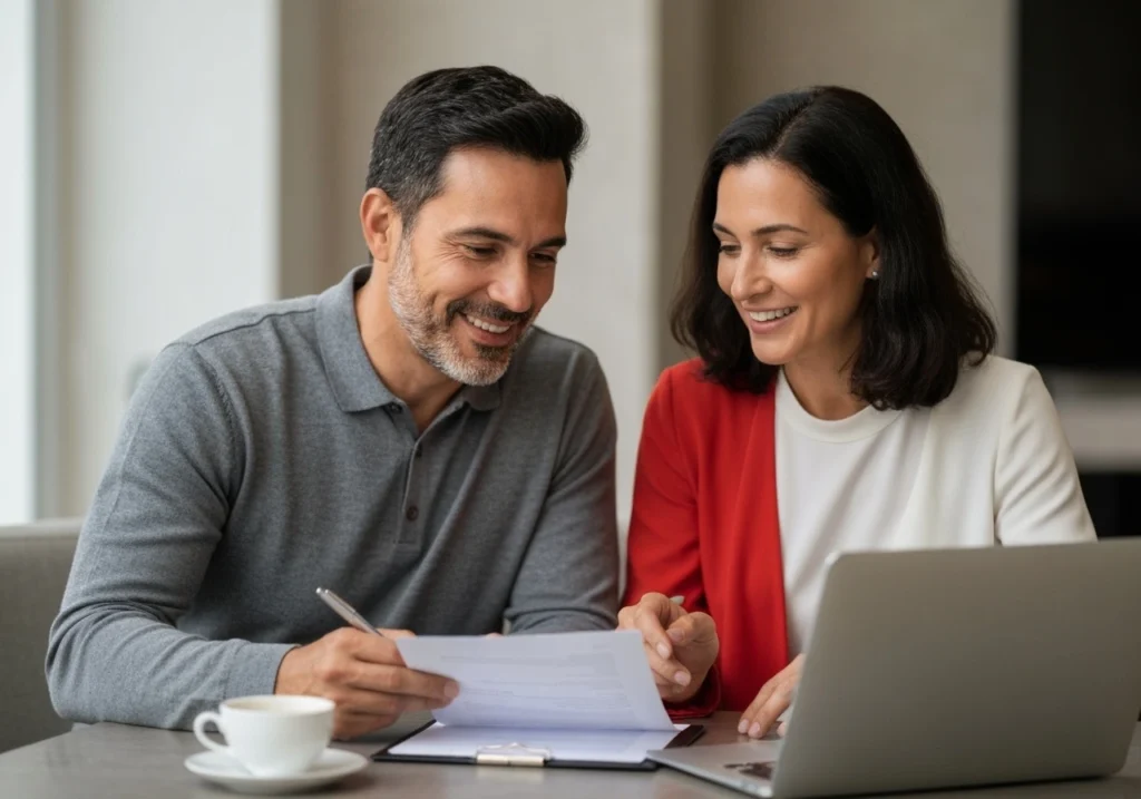 Couple with visa Documents
