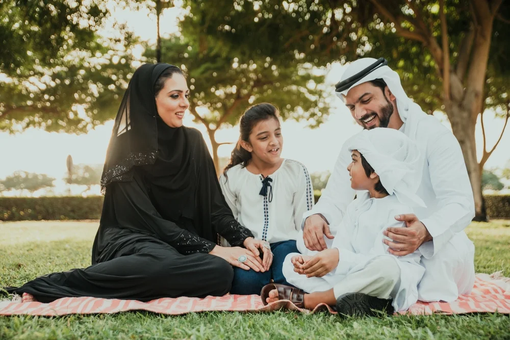 happy family in picnic