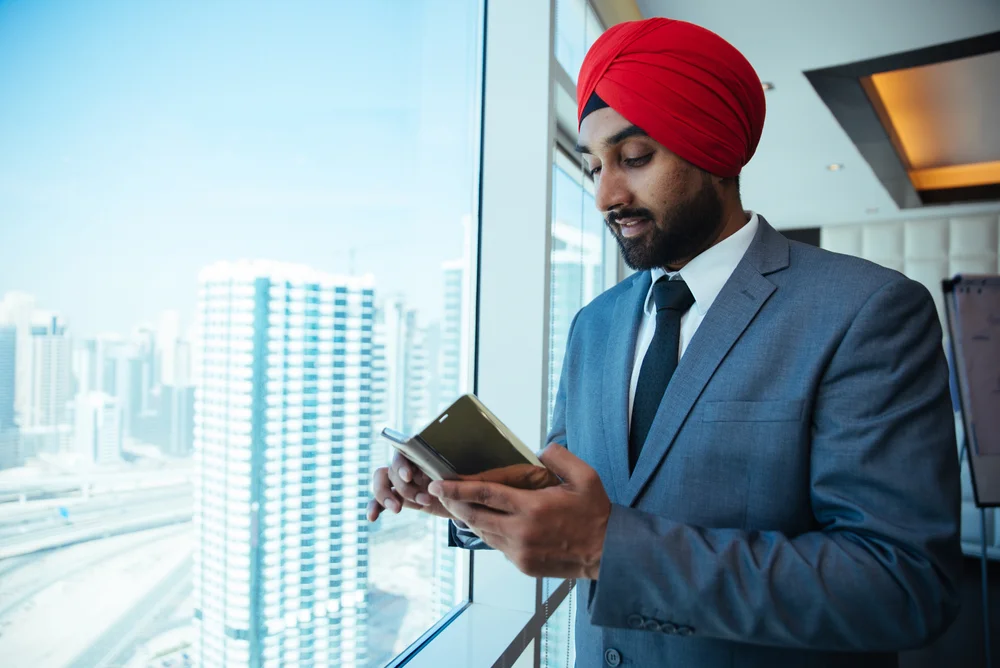 Indian sikh in UAE office